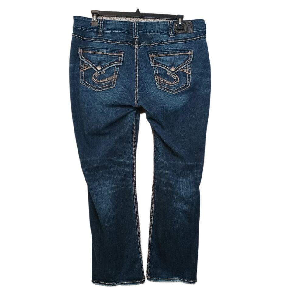 Silver Jeans Co Suki Mid Rise Mini Bootcut Denim Stretch Jeans Womens Size 18